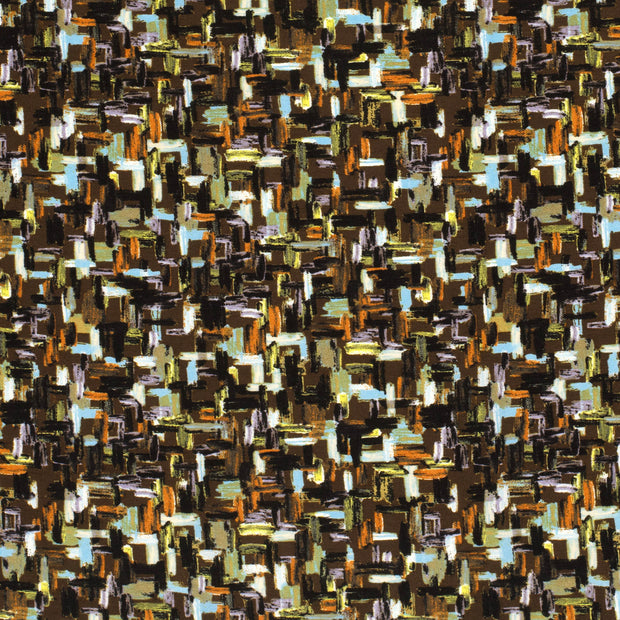 Viscose Nylon Crepe stof Abstract Donkerbruin