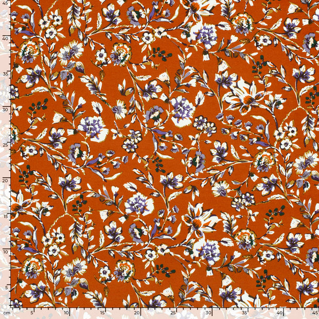 Viscose Jersey fabrik Blumen Ziegel