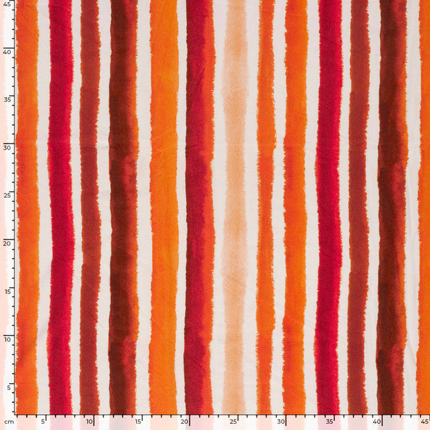 Viscose Jersey fabric Stripes Red