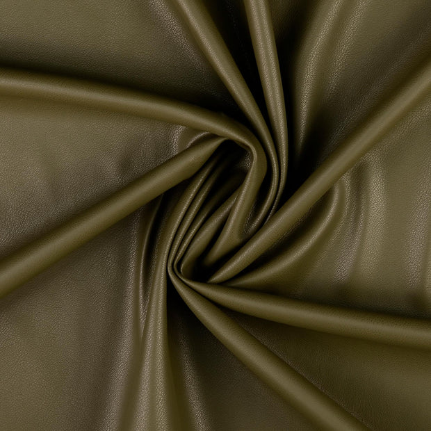 Leather fabric Olive Green 