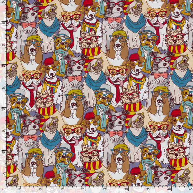 Panama fabric Dogs Multicolor