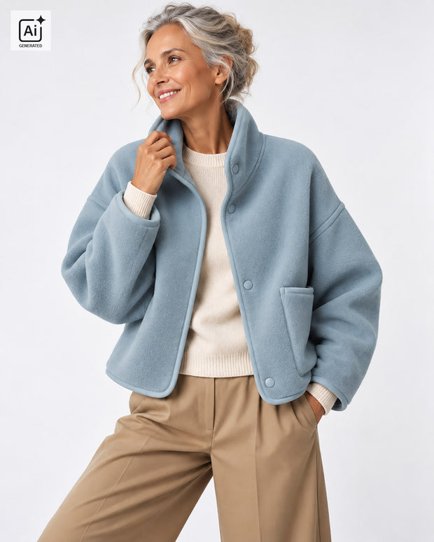 Fleece fabrik Melange Hellblau