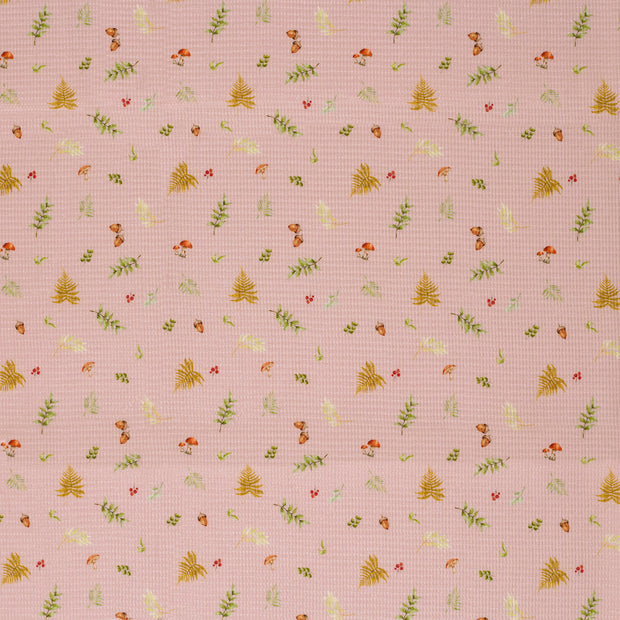 Waffle piqué fabric Old Pink matte 