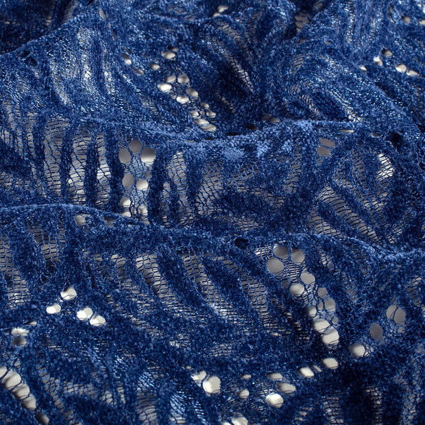 Chenille fabrik Uni Indigoblau