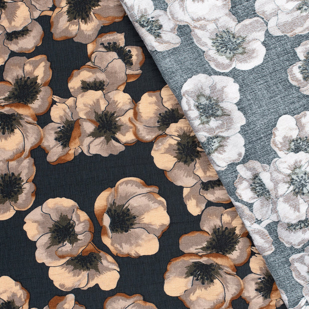 Viscose Nylon Ottoman fabric Flowers printed 