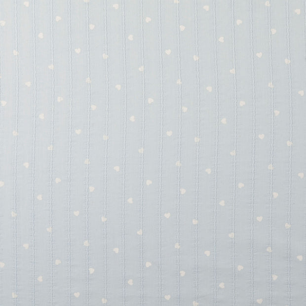 Voile fabric Hearts Baby Blue