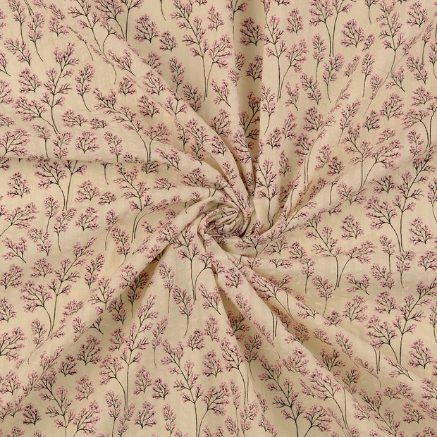 Seersucker tissu Rose 