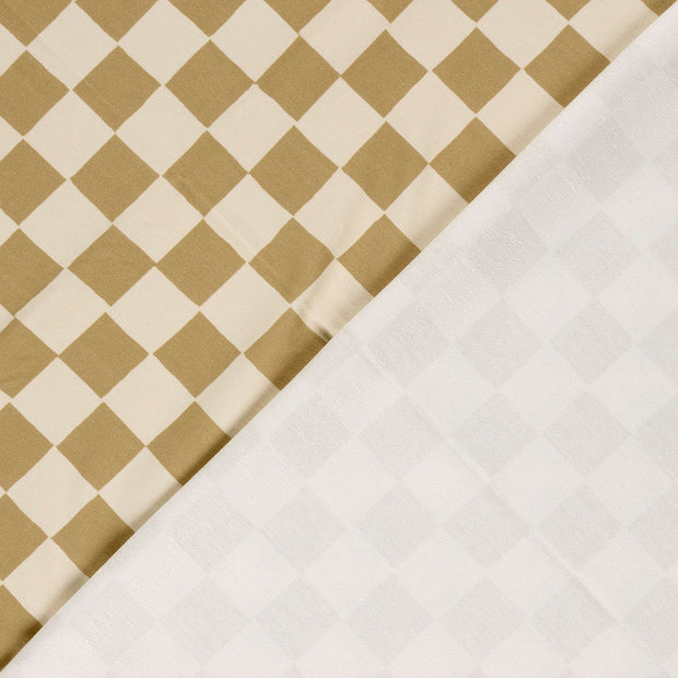 French Terry GOTS tissu Carreaux imprimé numérique 