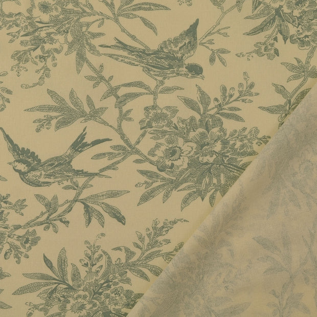 Cotton Poplin fabric Mint printed 