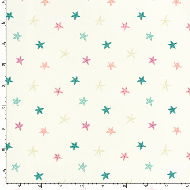 Swimwear Jersey UPF50 Recycled fabric Dots Off White