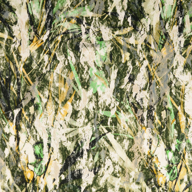 Viscose Satin tissu Feuilles Vert Olive