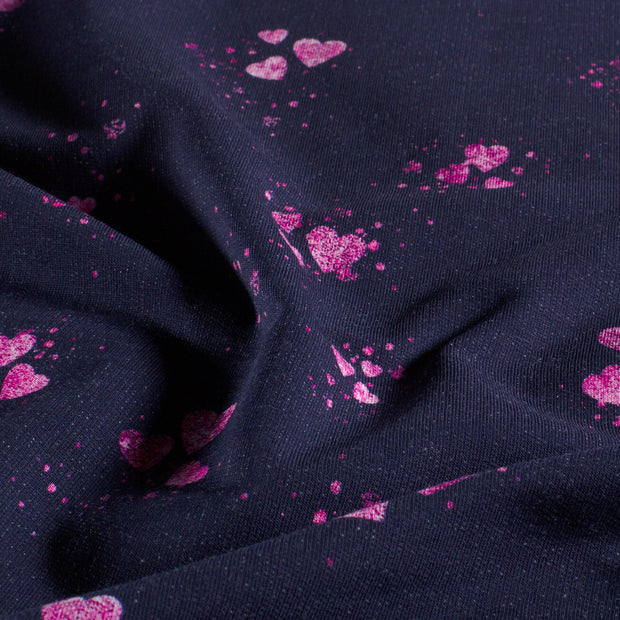 French Terry fabric Hearts 