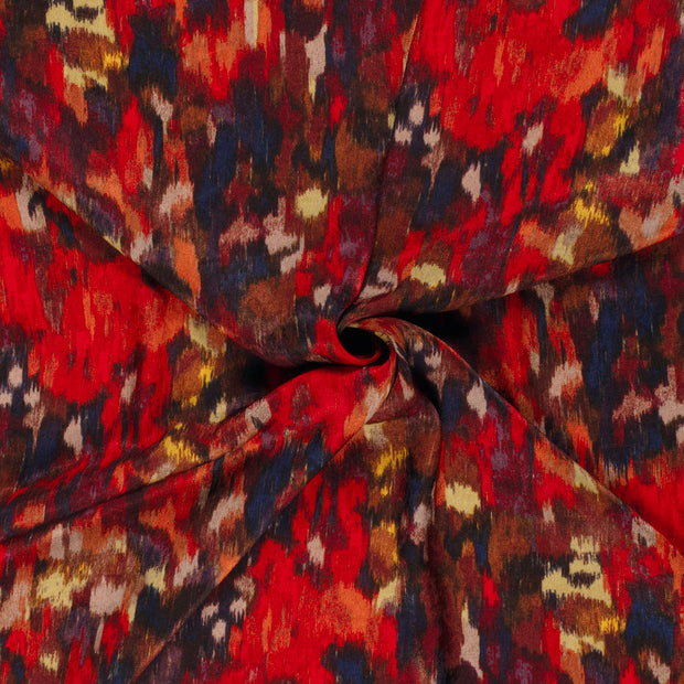 Satin Velvet fabrik Bordeauxrot bedruckt 
