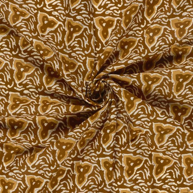 Voile fabric Oker printed 