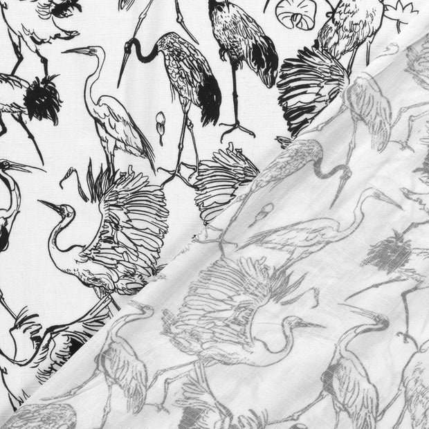 Lino Viscosa Tejido tela Pájaros estampado 