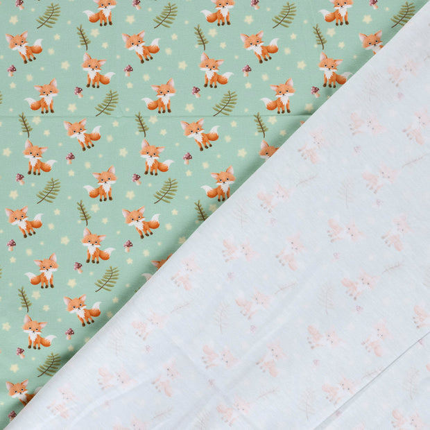 Jersey fabric Foxes digital printed 