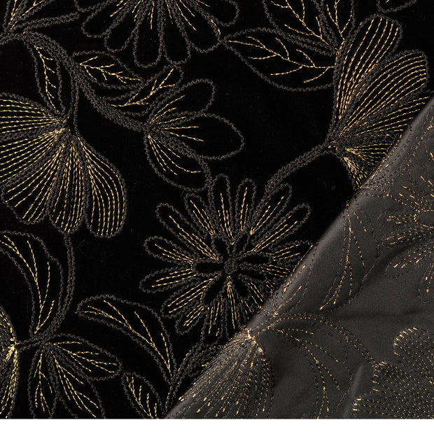 Velours fabric embroidered 