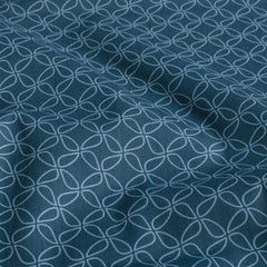 Cotton Poplin digital printed Geometric pattern Steel Blue