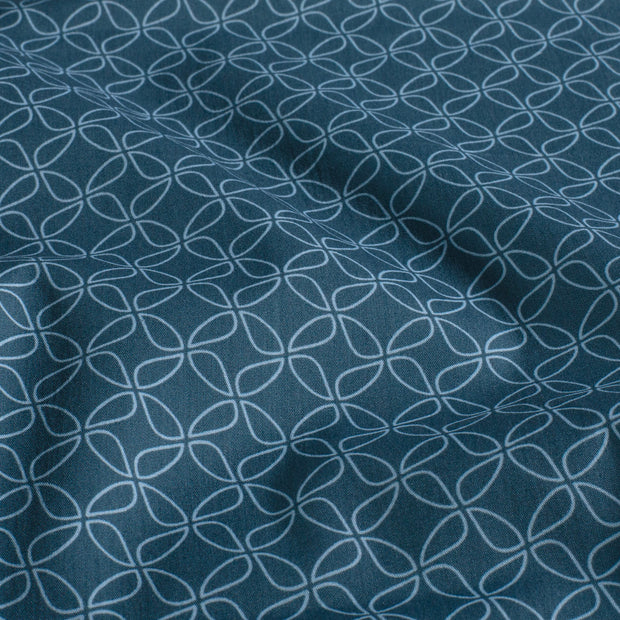 Baumwolle Popeline fabrik Geometrische Stahlblau