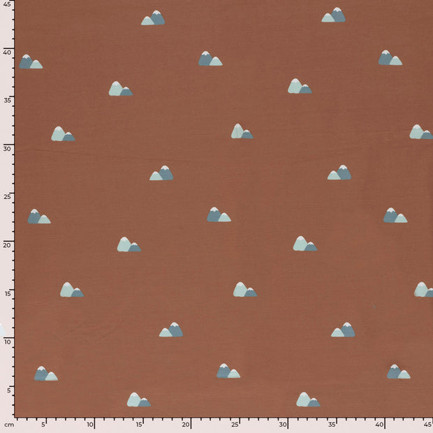 Jersey fabric Mountains Old Pink