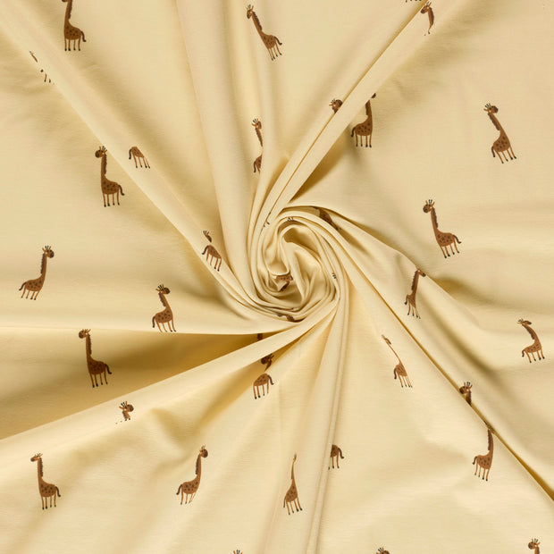 Jersey fabrik Beige bedruckt 