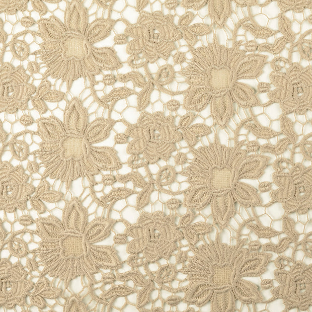 Lace fabric Flowers Beige