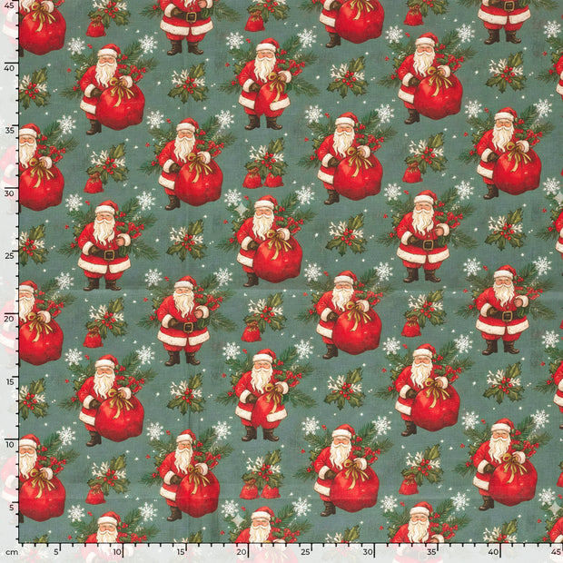 Algodón Popelina tela Navidad 