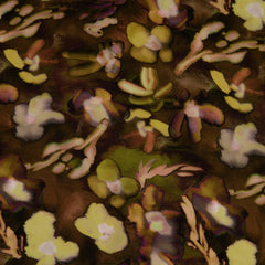 Viscose Satin digital printed Flowers Brown