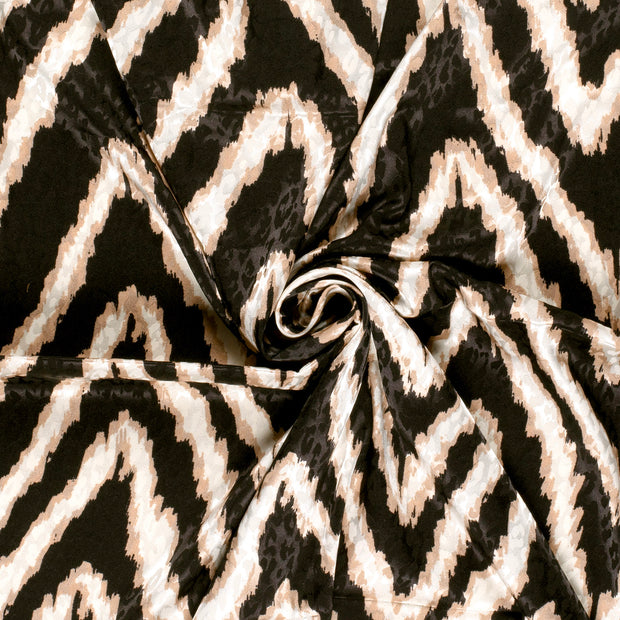 Satin Jacquard tissu Panther Noir