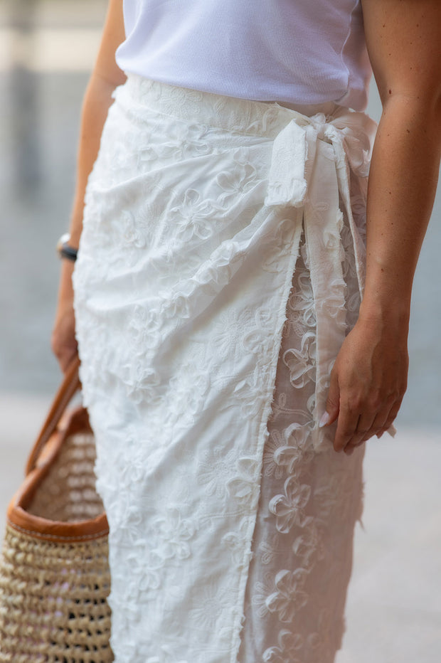  tissu fleurs Blanc