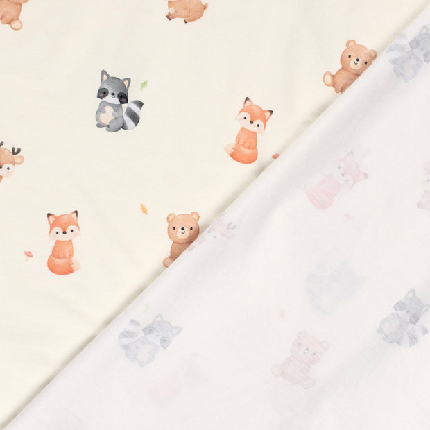 Cotton Jersey GOTS organic fabric Animals digital printed 
