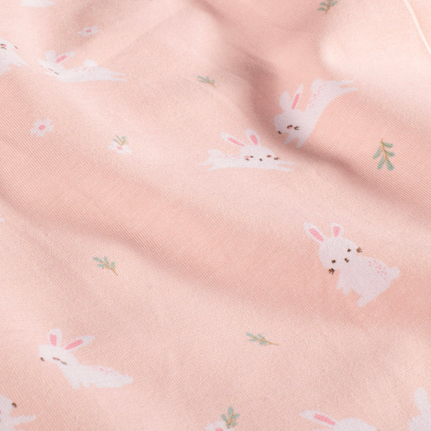 Cotton Jersey fabric Bunnies Light Pink