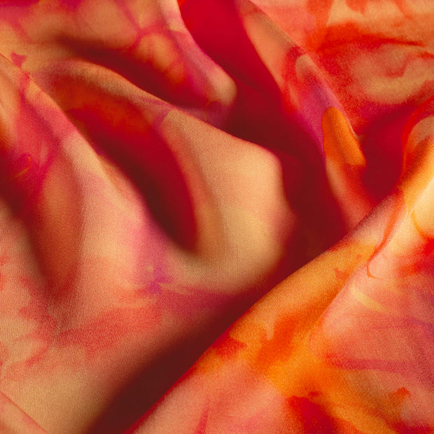 Viscose Satin fabrik Blumen Lachsfarbe