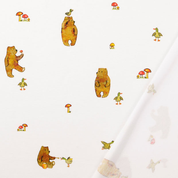 Jersey fabric White digital printed 