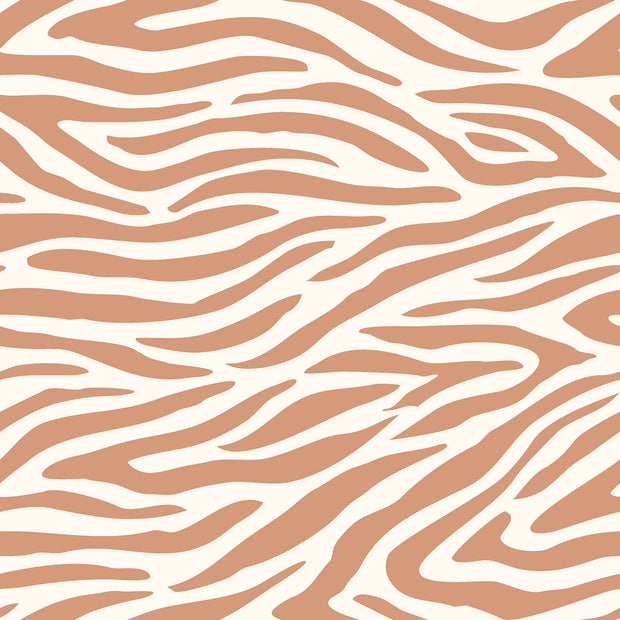 Terry Crepe fabric Zebras Nude