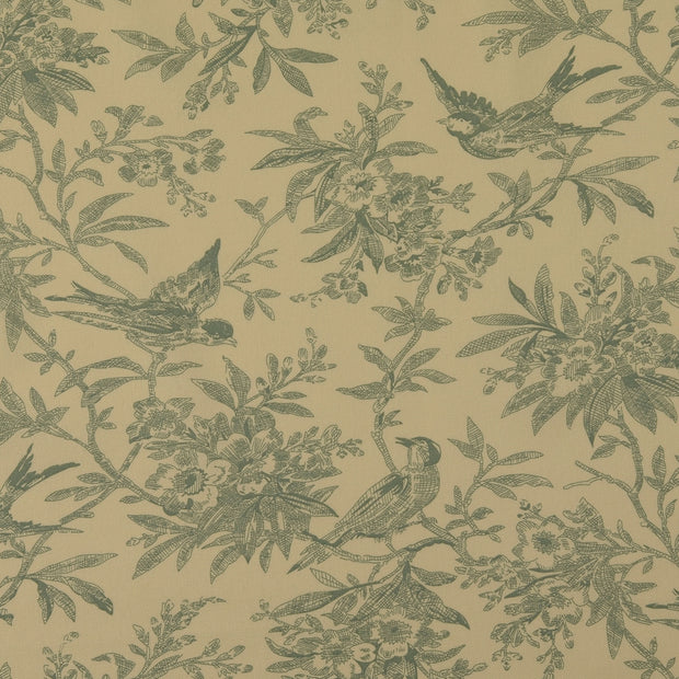 Cotton Poplin fabric Leaves Mint