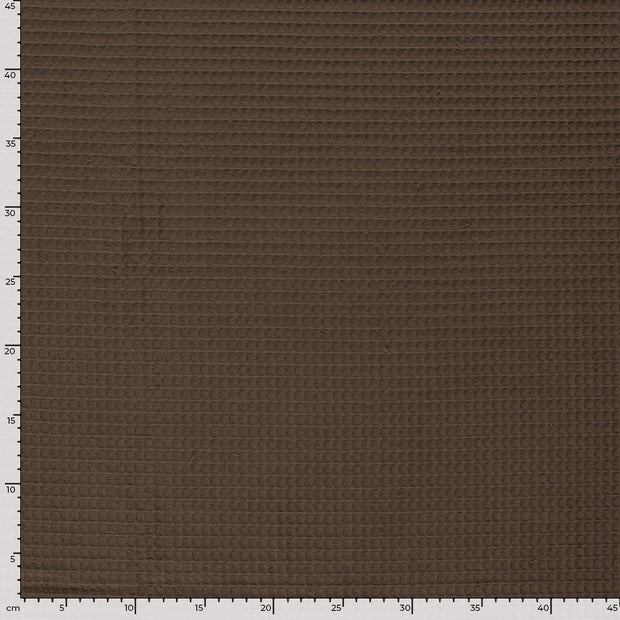 Waffle piqué fabric Unicolour Brown