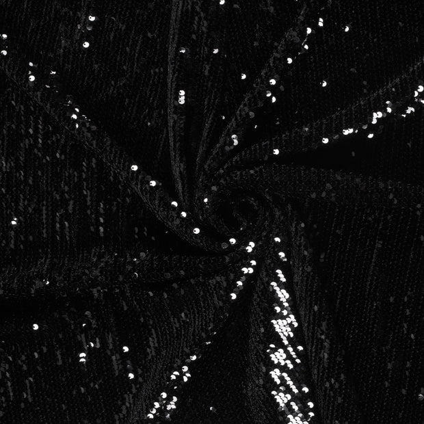 Velvet fabric Black Sequins 