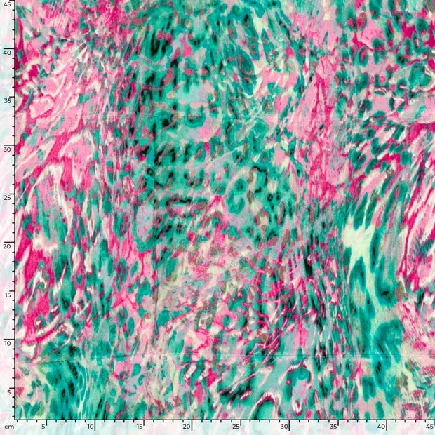 Satin Velvet tela Abstracto Fucsia