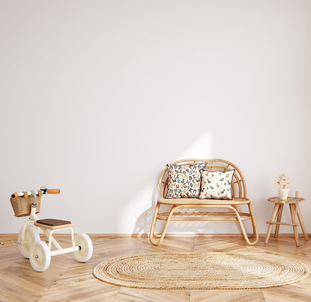 Popeline de Coton tissu dinosaures Blanc cassé