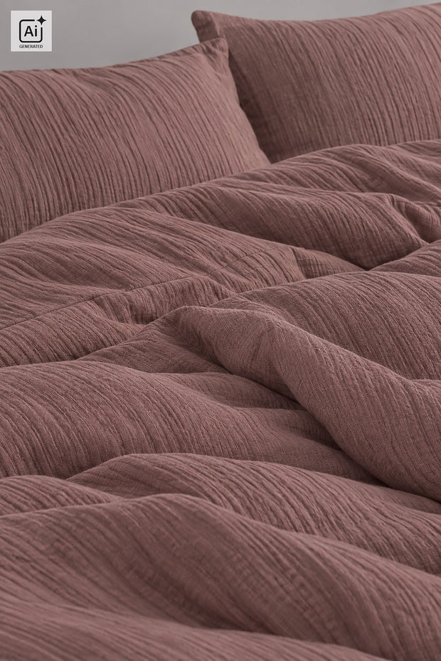 Mousseline extra breed stof Effen Licht Mauve
