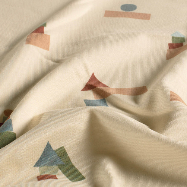 French Terry tissu Blocs Beige