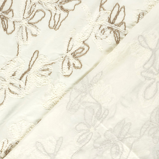 Voile fabric Flowers with application 