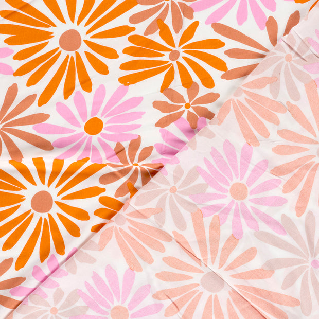 Bamboo Poplin fabric Flowers printed 
