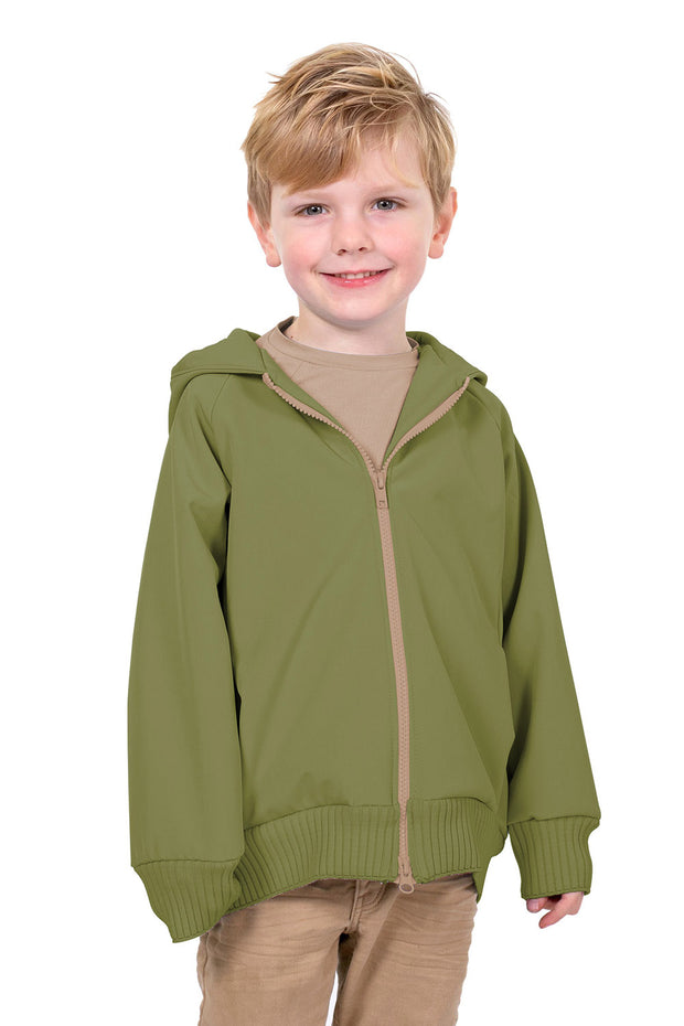 Softshell fabrik Uni Khaki-Grün