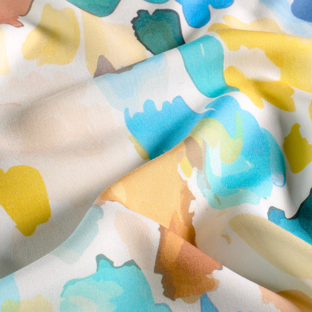 Viscose Poplin fabric Abstract Baby Blue