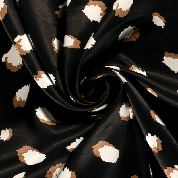 Viscose Satin tissu Noir