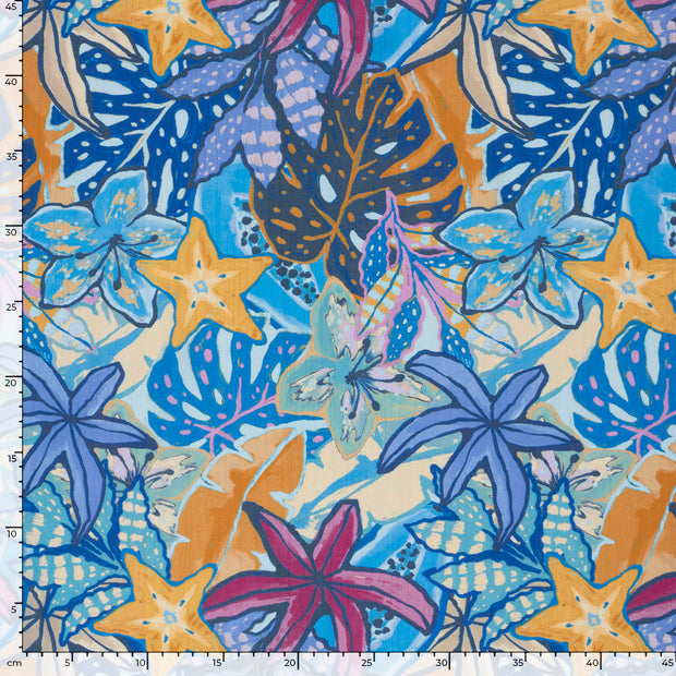  fabric Flowers Aqua