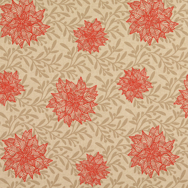 Semi-Panama tissu fleurs Blanc cassé
