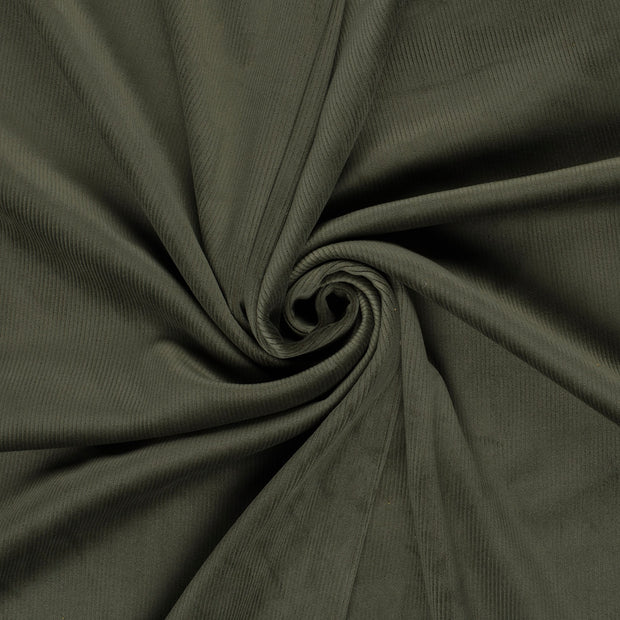 Corduroy 4.5w fabric Khaki Green backed 